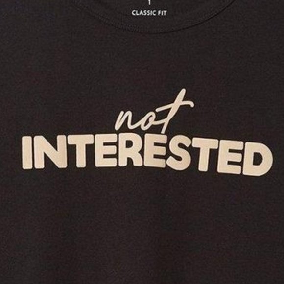 ❤️NWT VINTAGE TORRID TEE - NOT INTERESTED GRAPHIC - 100% COTTON - PLUS SIZE - Picture 2 of 13